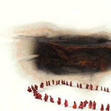 Shadow of the Darshan, 57.5x41in, Mixed media and Watercolour on Paper, 2012