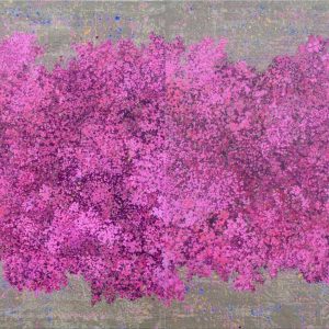 Pink blossom, Acrylic on canvas, 60in x 132in, 2022